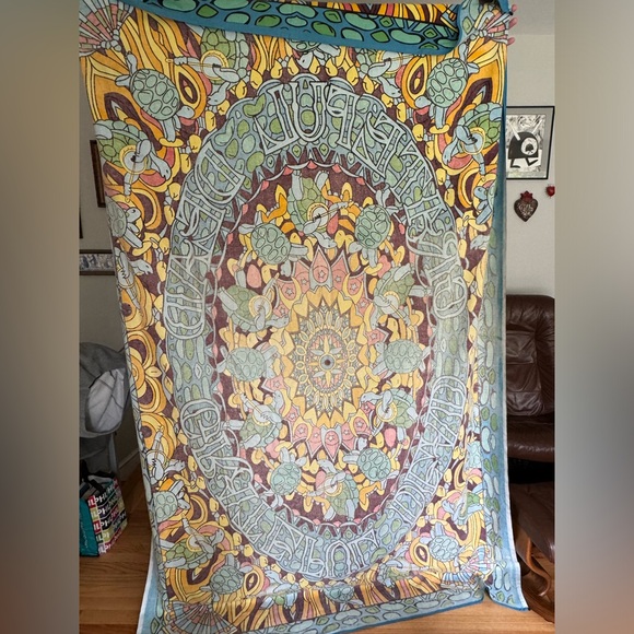 2009 55x87" Large Grateful Dead Terrapin Dance Turtles Banner Tapestry Cotton - Picture 2 of 4